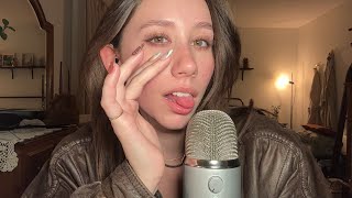 ASMR  Breathy Mouth Sounds amp Tingly Leather Tapping [upl. by Yahc]