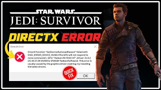 FIX LowLevelFatalError DXGIERRORDEVICEREMOVED amp DXGIERRORDEVICEHUNG  STAR WARS JEDI SURVIVOR [upl. by Alonzo]