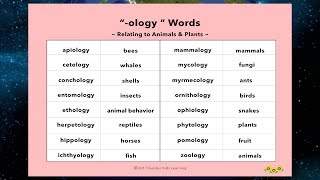 How to Say the quotOlogyquot Words for Different Animals amp Plants  Learn Ology Words [upl. by Htiel]