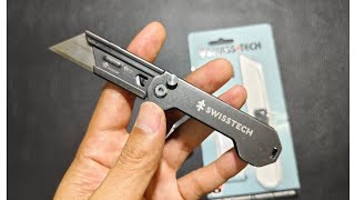 swiss tech utility knife คัตเตอร์งานหนักพับได้ ระบบดี สาย edc ชอบ [upl. by Nattie]