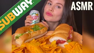 ASMR EATING SUBWAY SANDWICHES  DORITOS MUKBANG No Talking CRUNCHY EATING SOUNDS shorts [upl. by Rfinnej]