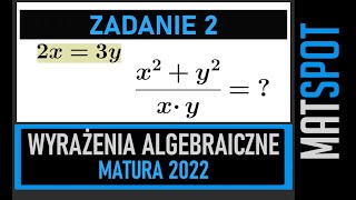 Wyrażenia algebraiczne  zadanie maturalne [upl. by Atilef]