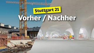 Stuttgart 21 Baufortschritt im VorherNachherVergleich [upl. by Lindon]