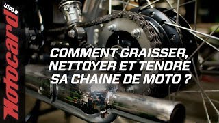 Tuto Moto 🛠  Comment NETTOYER TENDRE et GRAISSER sa chaine moto [upl. by Arst]