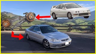 How To Disc Brake Swap 9600 Honda CIvic Cheap  Easy [upl. by Ongineb510]