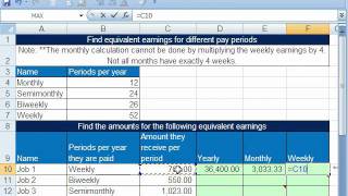 Excel Busn Math 40 Equivalent Earning Formulas 12 Examples [upl. by Sigvard]