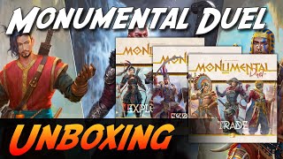 Monumental Duel  Brettspiel Unboxing Funforge [upl. by Dranyar891]