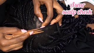 ASMR scratching between old box braids💤💤💤 [upl. by Astor207]