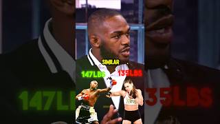 Jon Jones Thinks Ronda Rousey Would Destroy Floyd Mayweather😱 shorts [upl. by Scevo]