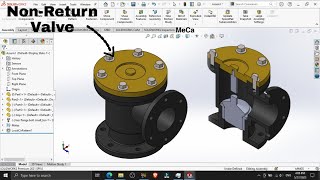 SOLIDWORKS  NonReturn Valve 3  part amp Assembly [upl. by Durman230]