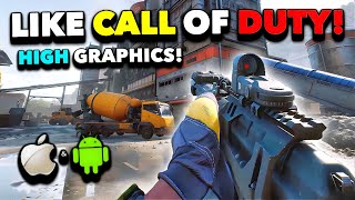 TOP 10 BEST MOBILE GAMES LIKE CALL OF DUTY IN 2024 HIGH GRAPHICS iOS amp ANDROID [upl. by Naesyar]