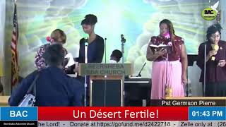 Beersheba Sda Church NJ Un Désert Fertile Pasteur Germson Pierre Samedi 26 octobre 2024 [upl. by Epillihp]