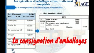 LA COMPTABILITE GENERALE  la consignation demballage avec des exercices corrigés [upl. by Eniledam]