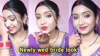 Newly Married Makeup Look  Easy Newly Wed Bride Makeup [upl. by Teria]