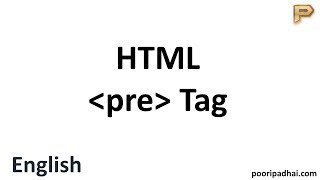 HTML Pre Tag [upl. by Nolyaw988]