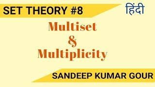 Multiset in set theory in hindi  Discrete Mathematics [upl. by Winonah]