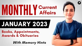 January 2023 Monthly Current Affairs  Appointments Books Awards Obituary [upl. by Milak335]