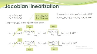 NCS  08  Jacobian linearization and near equilibrium point behavior of nonlinear systems [upl. by Weiler480]