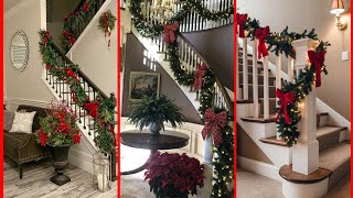 Modren Christmas stairs Decoration ideas easypaperart decoration garden [upl. by Berte729]