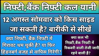 क्या कल भी निफ़्टीबैंक निफ्टी में भयंकर तेज़ी जारी रहेगी Nifty amp BankNifty Prediction for Monday [upl. by Lamiv237]
