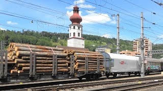 Bahnhof Feldkirch Ausfahrt Railjet RJX 869 amp gemischter Güterzug m Taurus Richtung Tirol Innsbruck [upl. by Ansev]