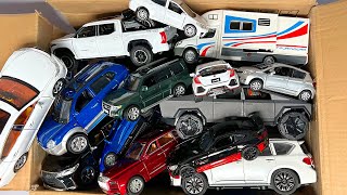 BOX FULL OF Diecast Cars  Toyota Corolla Yaris Nissan Patrol Mercedes Benz Rolls Royce Bus [upl. by Adelle]