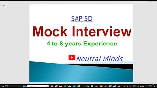 SAP SD Mock Interview for 4 to 10 years experience S4 HANA Enhancements  Support Fiori [upl. by Noakes]