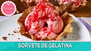 COMO FAZER SORVETE DE GELATINA de MORANGO  CREMOSO E MUITO GOSTOSO  Receitas TÃ¡ na Hora 40 [upl. by Biernat]