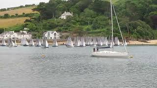 Salcombe Gin Merlin Rocket Week 2024 Monday Morning Race Start by Malcolm Mackley [upl. by Audrye]