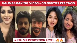 Valimai making video celebrity Reaction 🥲🔥Ak sir Hardwork 😎Valimai making video [upl. by Ericha649]