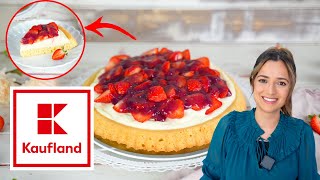 Erdbeerkuchen mit Pudding einfach und schnell selber machen  KikisKitchen amp Kaufland [upl. by Harihat573]