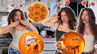 PUMPKIN CARVING and HALLOWEEN BAKING CHALLENGE [upl. by Lleroj]