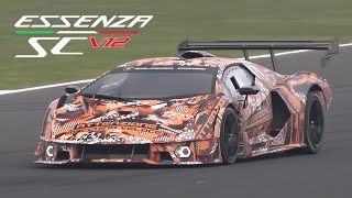 Lamborghini Essenza SCV12 testing at Misano  LOUD V12 Engine Pure Sound [upl. by Bluefarb]