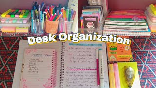 Organizing my desk ✨  stationeries pens highlighters and many more [upl. by Cas559]