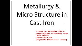 Metallurgy amp Micro Structure in Grey cast iron [upl. by Naoma]