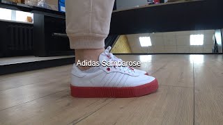 Adidas Sambarose FZ1831 WhiteRed Onfeet Review  sneakersby [upl. by Atiuqehc]