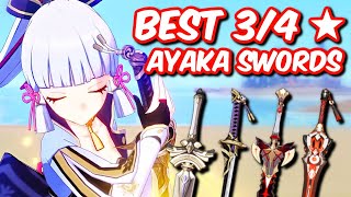 Top 4 Kamisato Ayaka 34 Star Weapons Ayaka Build  Gameplay  Genshin Impact 20 [upl. by Yurt]