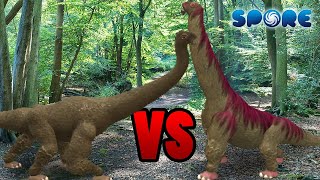 Brachiosaurus vs Argentinosaurus  Dino Faceoff S1E14  SPORE [upl. by Errick256]