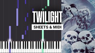 Twilight  GRAVECHILL  Piano Tutorial  Sheet Music amp MIDI [upl. by Haret]