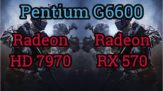 Radeon HD 7970 vs RX 570  Pentium G6600  6 GAMES in 2021 [upl. by Hannaoj]