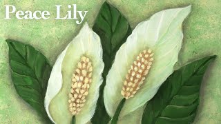 Peace lily painting  acrylic flower painting tutorial [upl. by Isabelle]