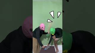 Frog mask bottle flip part 4 challenge funny ngakak lucu comedy [upl. by Aissat]