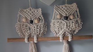 Makrama sowa  macrame owl  jak zrobić sowe ze sznurka 2mm [upl. by Lertnom]