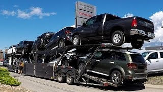 AUTO TRANSPORT CARRIER 04  Chrysler Dodge Jeep RAM Real Time Unload 32 Min [upl. by Neenaej]