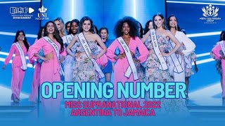 Opening segment Miss Supranational 2022  Argentina to jamaica [upl. by Tav]