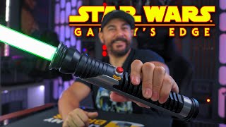 Star Wars Galaxys Edge QuiGon Jinn Legacy Lightsaber Unboxing Tales of the Jedi [upl. by Eniwtna81]