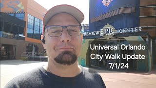 City Walk Update 7124 Universal Orlando [upl. by Anialram]