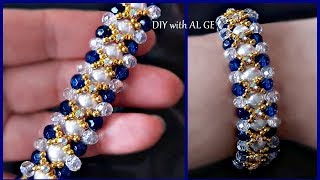 How to make Beaded Bracelet with Chaton Montees Beads Bracelet DIY [upl. by Tebzil962]