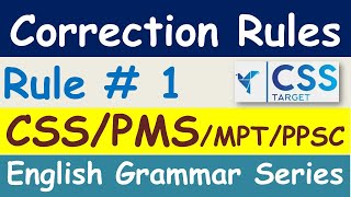 Sentence Correction Rules  Rule  1  English Grammar Correction  CSS  PMS  MPT  MCQs [upl. by Xylon]