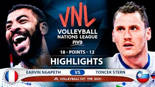 France vs Sloveniia  VNL 2021  Bronze Medal Match  Highlights  Earvin Ngapeth vs Toncek Stern [upl. by Scurlock]